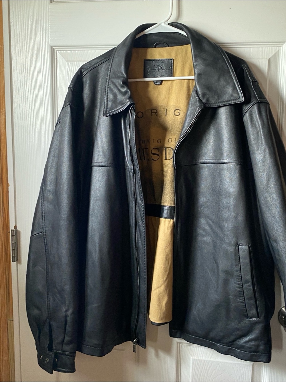 The Original James Dean Leather Jacket Men XXL Black Bomber The Original Classic - Picture 2 of 16